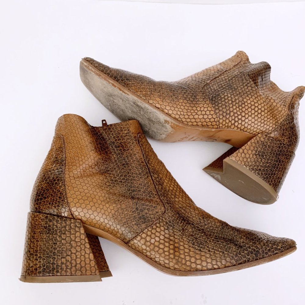Elena Iachi Snakeskin Ankle Boots